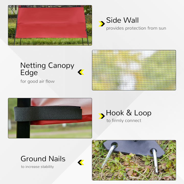 Outsunny 7' x 7' Garden Foldable Pop Up Gazebo Tent with Backpack & Adjustable Legs Outdoor Party Canopy, Blue & Black