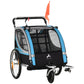 Aosom 2 Seat Bike Trailer for Kids 2-in-1 Double Baby Jogging Stroller with Handbrake, Rubber Wheels, 5 Point Harness, Waterproof Cover, Storage Bag, Reflectors, Yellow
