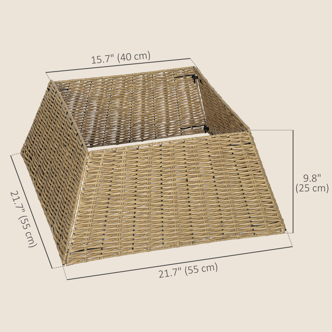 HOMCOM Rustic Christmas Tree Skirt, Plastic Christmas Tree Collar for Party, Holiday, Home Decoration, Natural