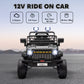 Qaba 12V Ride on Truck, Electric Car for Kids with Remote Control, Suspension, 3 Speeds, USB Music Headlights, Dark Blue