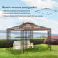 Outsunny 10' x 10' Square 2-Tier Gazebo Canopy Replacement Top Cover Outdoor Garden Sun Shade, Charcoal Grey