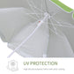 Outsunny 6.7ft Beach Umbrella with Push Button Tilt, Ruffled Outdoor Umbrella with Carry Bag and 8 Ribs, Green
