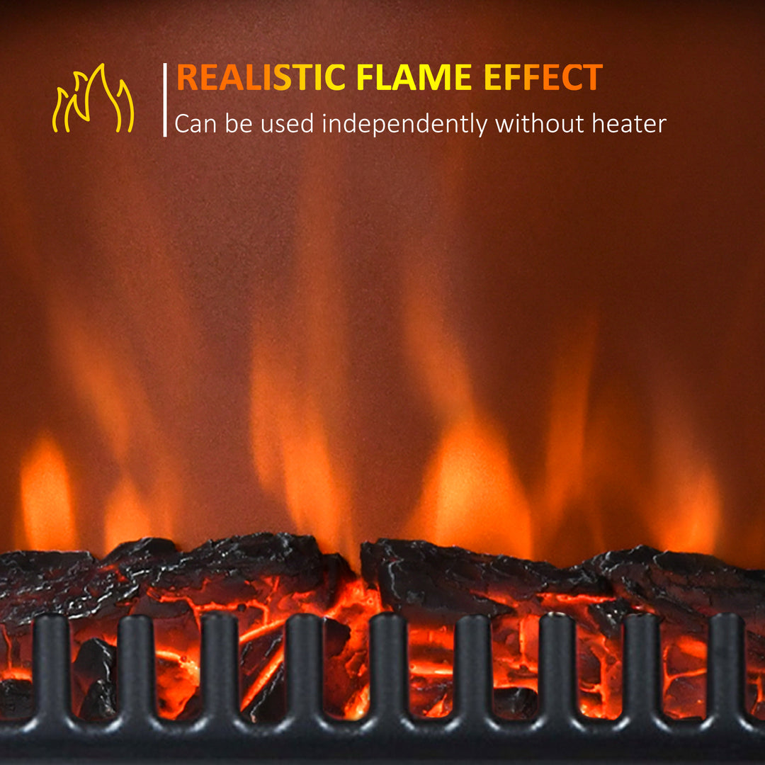 HOMCOM 16" Free Standing Electric Fireplace Portable Adjustable Stove with Heater Wood Burning Flame 750/1500W White