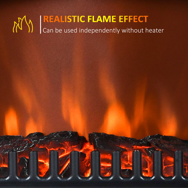 HOMCOM 16" Free Standing Electric Fireplace Portable Adjustable Stove with Heater Wood Burning Flame 750/1500W White