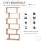 HOMCOM 76" 6-Tier Geometric Wooden Bookcase S Shaped Storage Display Bookshelf Modern shelf Open Concept Living Room Home Office Furniture, Maple