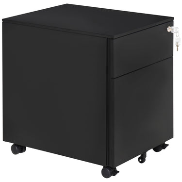 Vinsetto Lockable File Cabinet, Steel Filing Cabinet on Wheels for Legal, A4, Letter Size, with Pencil Tray for Home Office