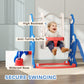Qaba 8 in 1 Slide and Swing Set, Baby Swing Set with Basketball Hoop, Climber, Steering Wheel, for Aged 1-3 Years, Yellow