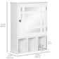 kleankin Bathroom Cabinet Wall Mount with Mirror Door 3 Shelf Organizer for Bathroom, Kitchen, Bedroom, Grey