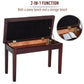 HOMCOM 30" Piano Bench with Padded Cushion and Storage, Faux Leather Keyboard Bench with Solid Wood Legs, Black