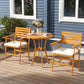 Outsunny 3 Piece Patio Set, Small Patio Table and Chairs, Wooden Outdoor Bistro Set w/ Cushions, Round Coffee Table, Brown
