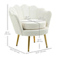HOMCOM Modern Accent Chair, Velvet-Touch Fabric Leisure Club Chair with Gold Metal Legs for Bedroom, Blue