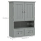 kleankin Bathroom Wall Cabinet, Medicine Cabinet, Over Toilet Storage Cabinet with Shelf and Drawers for Hallway, Living Room, White