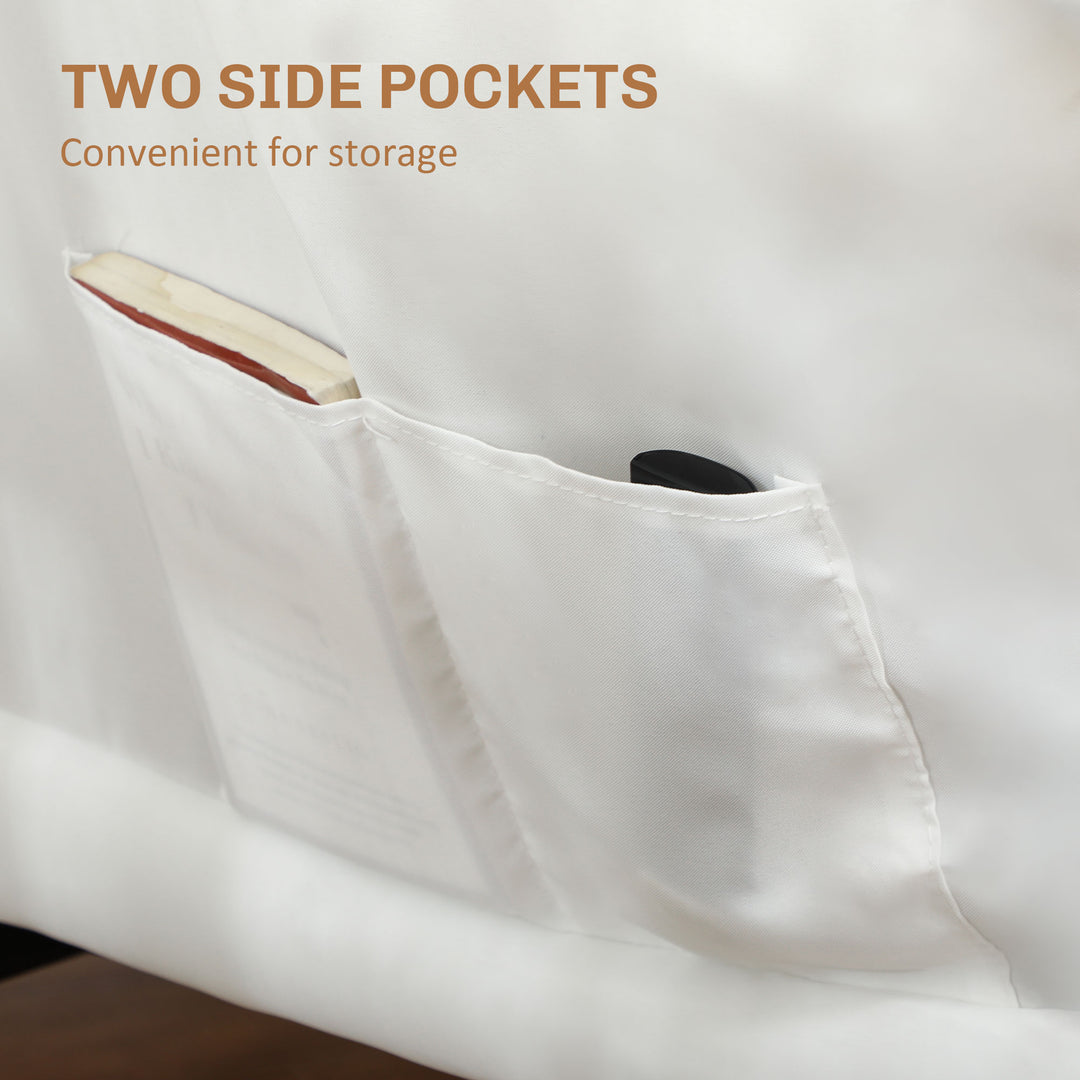 HOMCOM Modern Accent Chair, Armchair with Side Pockets and Solid Steel Legs, Comfy Reading Chair for Living Room, Cream White