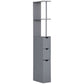 HOMCOM Tall Bathroom Storage Cabinet, Narrow Bathroom Cabinet with Drawers and Open Shelves for Small Spaces, White and Grey