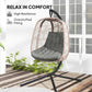 Outsunny Outdoor Swing Cushion, Tufted Patio Cushion Replacement for Garden Chair Egg Chair,  Indoor Outdoor Seat Cushion, Grey