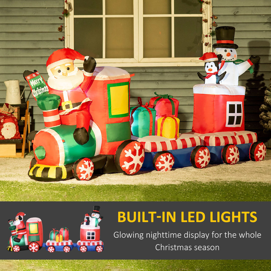 HOMCOM 6ft Christmas Inflatable Santa Claus Driving A Truck with LED Lights, Blow-Up Outdoor LED Yard Display for Lawn, Garden, Party
