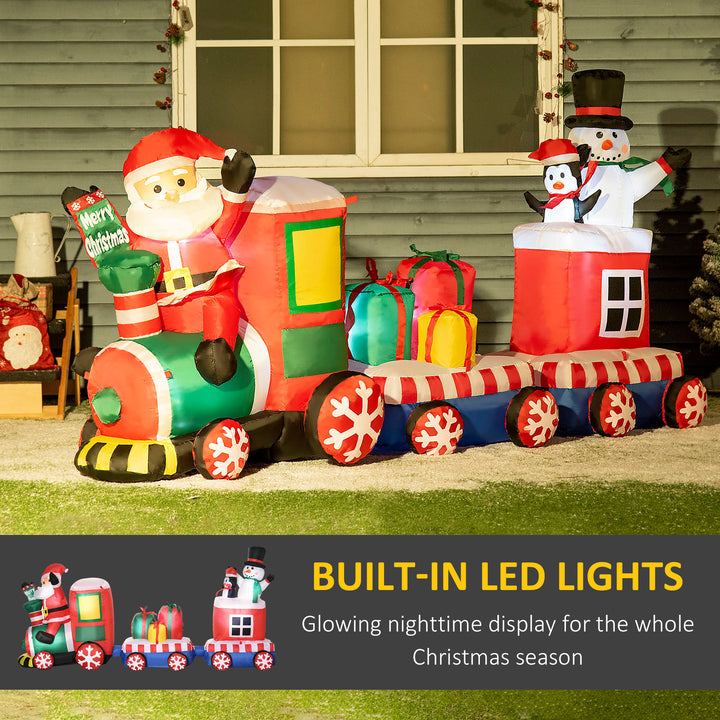 HOMCOM 6ft Christmas Inflatable Santa Claus Driving A Truck with LED Lights, Blow-Up Outdoor LED Yard Display for Lawn, Garden, Party