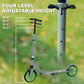 Qaba Kick Scooter for Kids Ages 6-12 with Adjustable Height, Rear-Fender Brake, 200mm Big Wheel, Foldable Design, Green