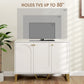 HOMCOM Sideboard Buffet Cabinet with 4 Doors, Modern Storage Cabinet with Adjustable Shelves & Center Leg, White