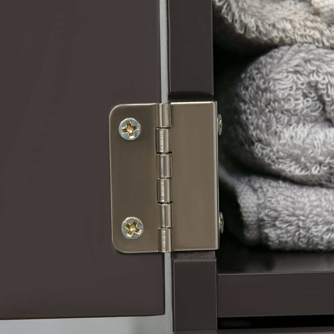 HOMCOM Tall Bathroom Storage Cabinet, Narrow Bathroom Cabinet with Drawers and Open Shelves for Small Spaces, White and Grey