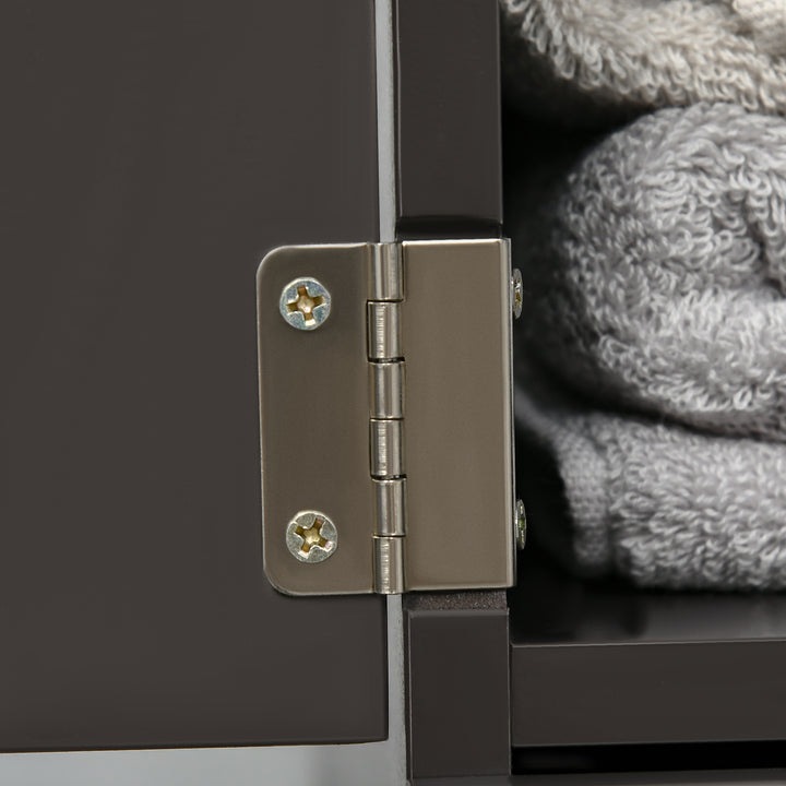 HOMCOM Tall Bathroom Storage Cabinet, Narrow Bathroom Cabinet with Drawers and Open Shelves for Small Spaces, White and Grey