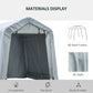 Outsunny 8' x 6' Carport with Sidewalls and Roll-up Door, Outdoor Storage Shelter for Motorcycle and Car, Grey