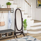 HOMCOM Floor Standing Mirror Full Length Mirror with Adjustable Angle Oval Frame for Dressing Room Bedroom Living Room White