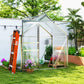Outsunny 6' x 12' x 6.5' Walk-in Greenhouse, Polycarbonate Greenhouse with Adjustable Roof Vent, Base, Sliding Door, Clear