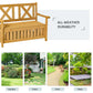 Outsunny Wooden Outdoor Storage Bench 2-Person Patio Bench with Louvered Side Panels and X-Shape Back for Garden, Patio, Yellow