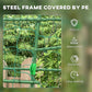 Outsunny Arched Garden Trellis w/ Climbing Net Metal Cucumber Plant Trellis A-Frame for Climbing Plants 57" x 66" x 81"