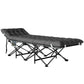 Outsunny 25.6" Wide Folding Bed, Camping Cot for Adults with Mattress, Carry Bag, Storage Pocket, Max Load 330 LBS, Light Grey
