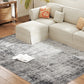HOMCOM Area Rug for Living Room 9x12, Modern Abstract Machine Washable Rug, Non-Slip Carpet for Bedroom, Dining Room, Grey