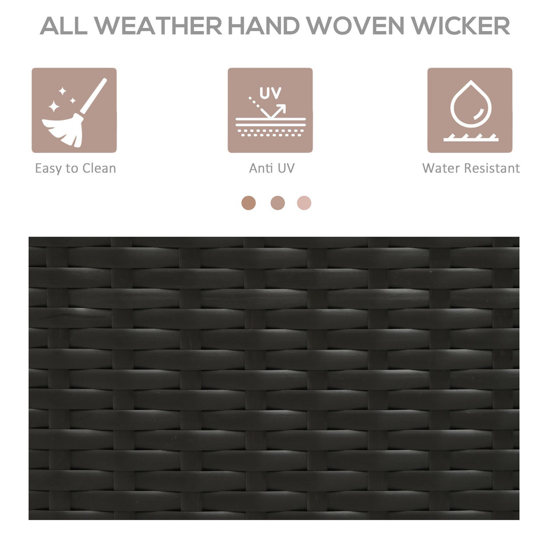 Outsunny Patio Storage Cabinet, Outdoor Towel Rack for Pool, Waterproof PE Rattan Wicker, Hot Tub Accessory, with Basket Drawer, Mixed Grey