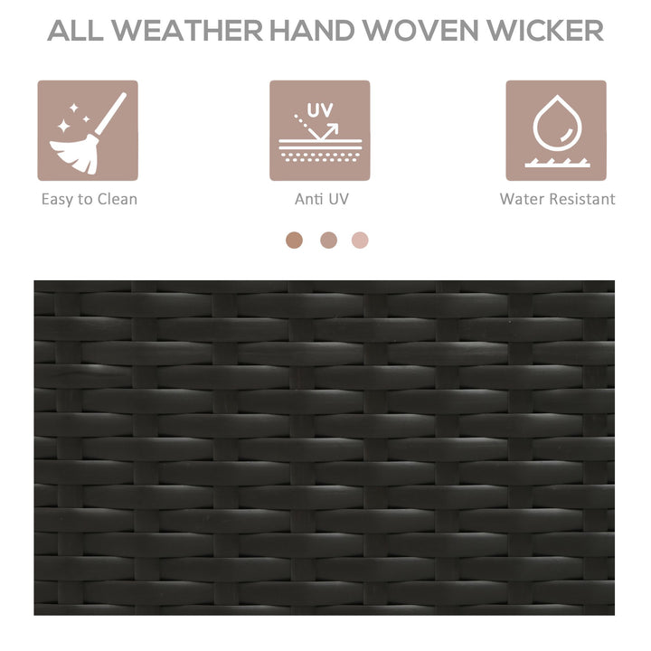 Outsunny Patio Storage Cabinet, Outdoor Towel Rack for Pool, Waterproof PE Rattan Wicker, Hot Tub Accessory, with Basket Drawer, Mixed Grey