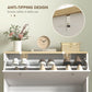 HOMCOM 2 Drawers Shoe Storage Cabinet with Adjustable Shelves for 16 Pairs of Shoes, White