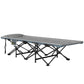 Outsunny 25.6" Wide Folding Bed, Camping Cot for Adults with Mattress, Carry Bag, Storage Pocket, Max Load 330 LBS, Light Grey