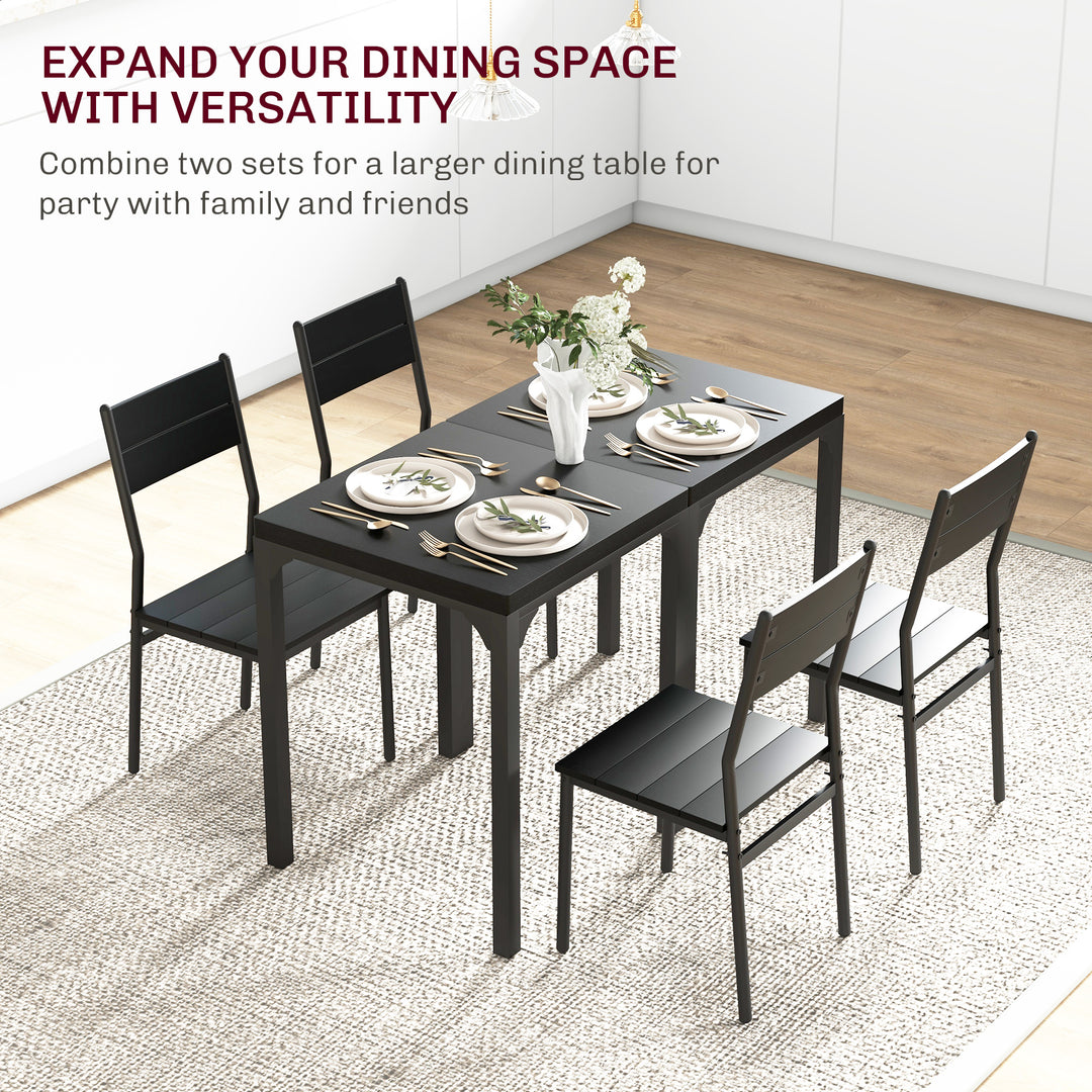 HOMCOM Dining Table Set for 2, 3 Piece Kitchen Table and Chairs with Metal Legs for Small Spaces, Natural Wood
