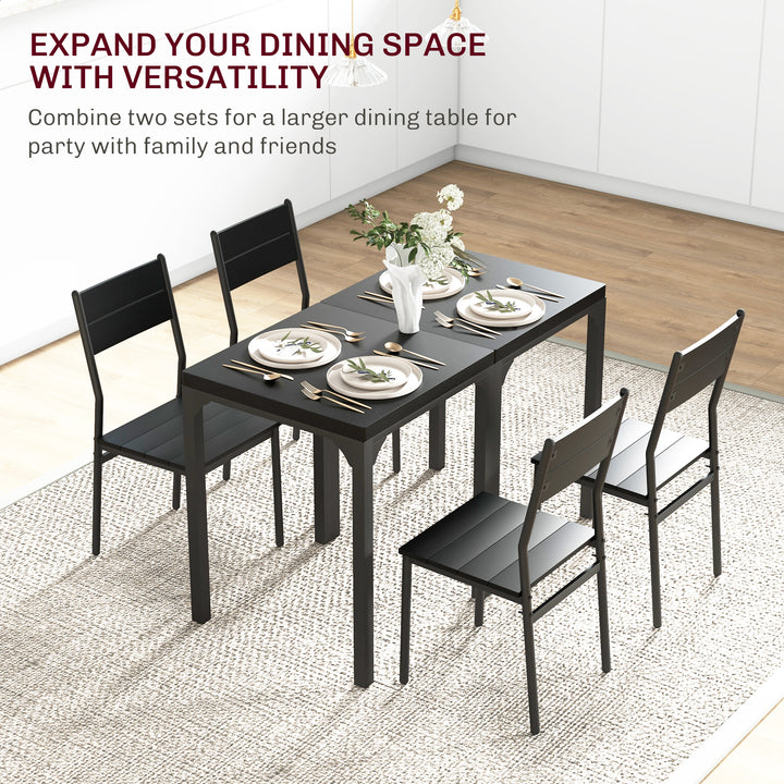 HOMCOM Dining Table Set for 2, 3 Piece Kitchen Table and Chairs with Metal Legs for Small Spaces, Natural Wood