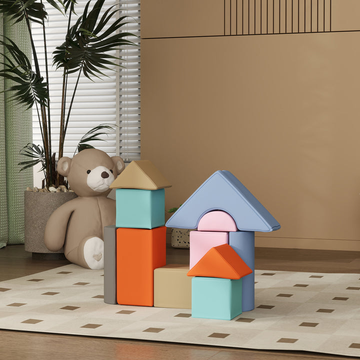 Qaba 11 Piece Soft Play Equipment for Kids 6-72 Months, Dark Colour