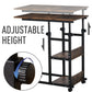 HOMCOM Mobile Standing Desk, Adjustable Height 31.5 inch Stand Up Desk with Wheels for Home Office, Rustic Brown