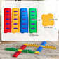 Outsunny 8pcs Balance Beam for Kids, 4 Sensory Pads and 4 Beams with Non-slip Surface & Bottom, Stackable Stepping Stones Kids for Boys Girls 3-6 Years, Multicoloured