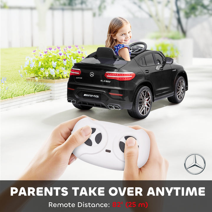 Aosom 12V/7AH Kids Ride on Car, Mercedes Benz AMG GLC63S Coupe, Electric Car with Remote Control, Handle, 2 Speed, with Music, Electric Light, Easy to Move, Red