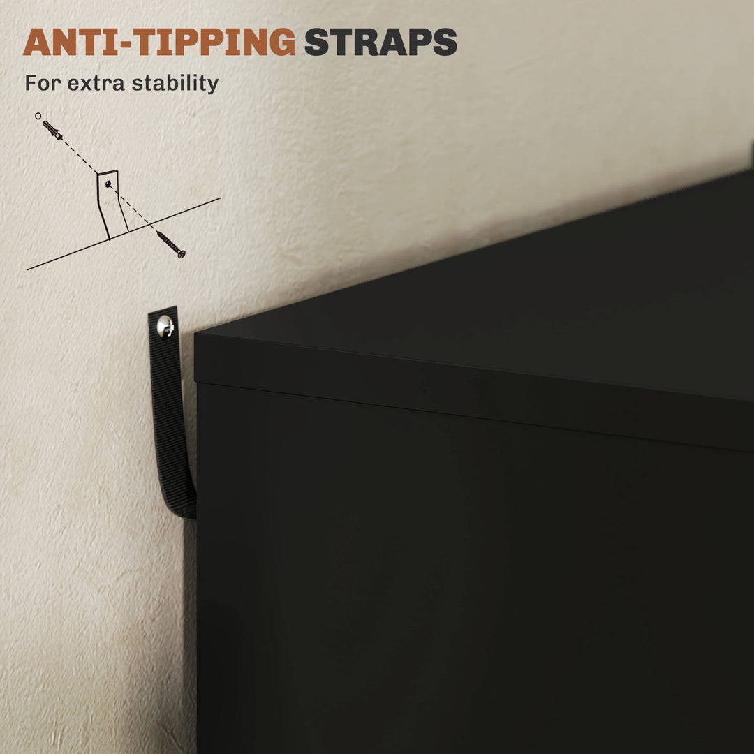 Vinsetto 7-drawer Vertical File Cabinet for Home Office, Storage Cabinet with Wheels, 18.7"x15.6"x35.4", Black