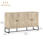 HOMCOM Sideboard Buffet Cabinet with 2 Adjustable Shelves and Steel Base, TV Stand, Coffee Bar Cabinet for Living Room, Oak