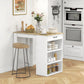 HOMCOM Bar Table with Drawer and 3 Storage Shelves, Bar Height Table, High Top Pub Table for Home Bar, Kitchen, Grey