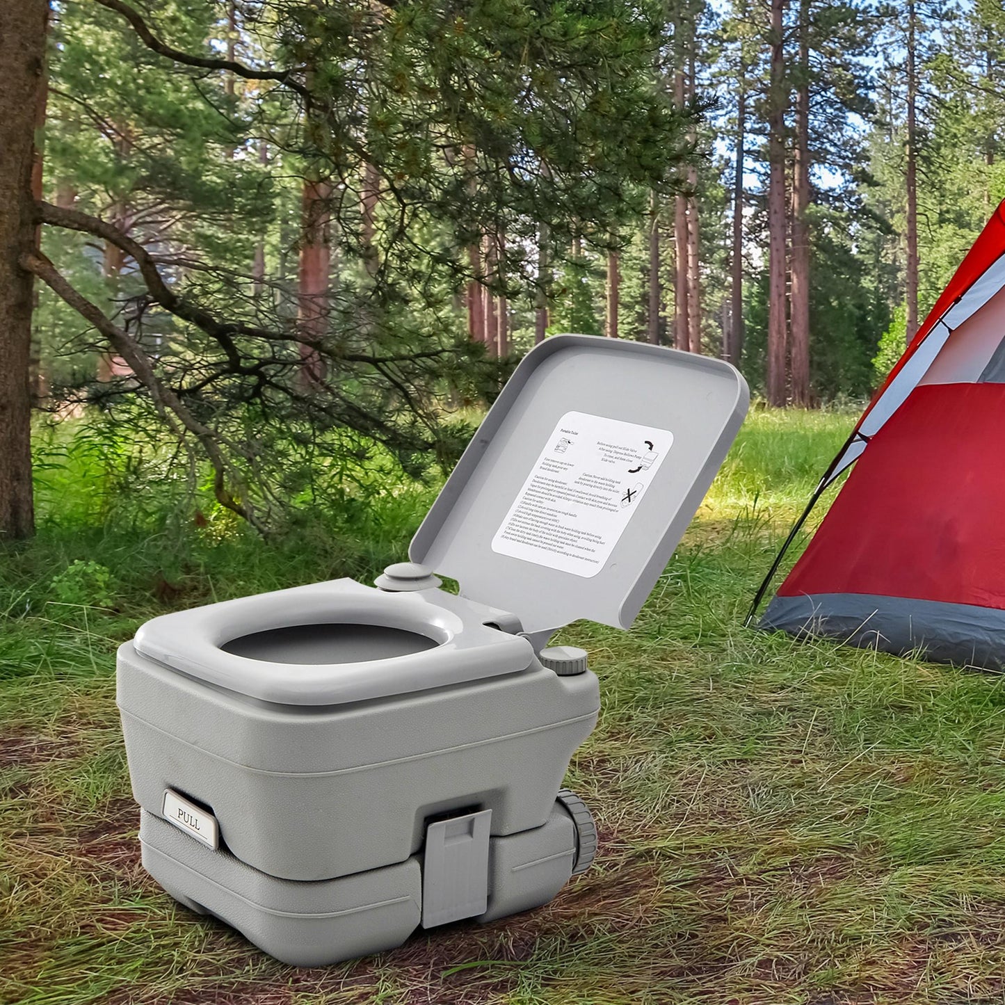 Outsunny Outdoor Portable Travel Toilet Flushable Tank for Camping Boating Roadtripping 2.6 Gallon (10L)