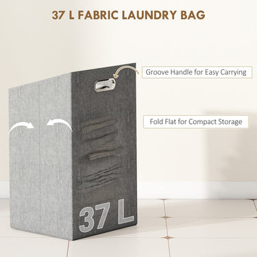 HOMCOM Bamboo Laundry Cabinet, Tilt Out Laundry Hamper with Removable Basket and Open Shelves, Natural