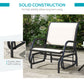 Outsunny Patio Glider with Breathable Mesh Fabric Seat & Backrest, Metal Frame Outdoor Glider Swing Chair with Armrests, Cream