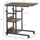 HOMCOM Mobile Standing Desk, Adjustable Height 31.5 inch Stand Up Desk with Wheels for Home Office, Rustic Brown