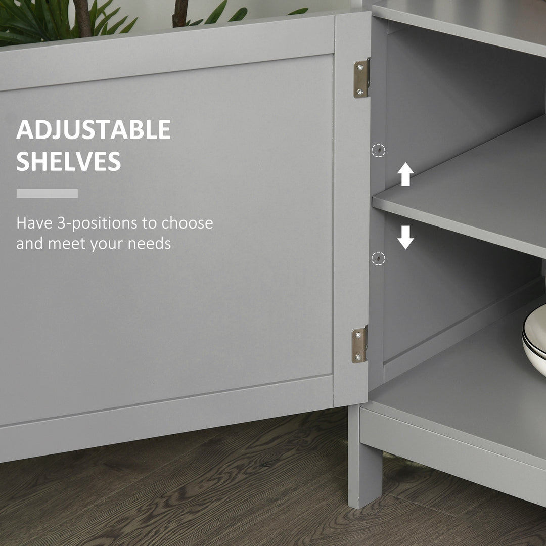 HOMCOM Wooden Console Table with Open Shelf and 2 layers Cabinet  Kitchen Furniture